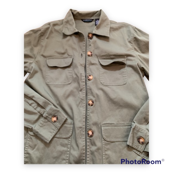 ✨ Green Utility Shacket Button Down Top - M - Picture 3 of 6